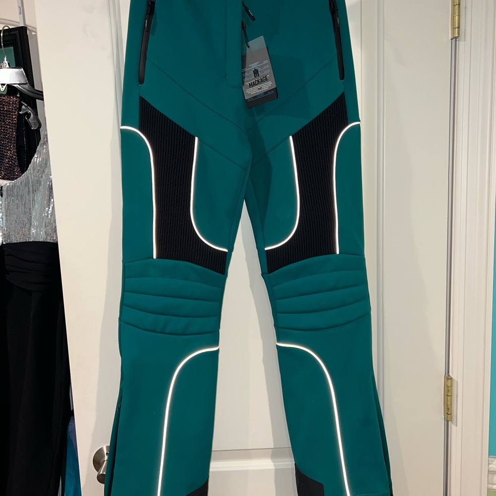 Mackage Maika Teal and Black Ski Pants (Size Small)